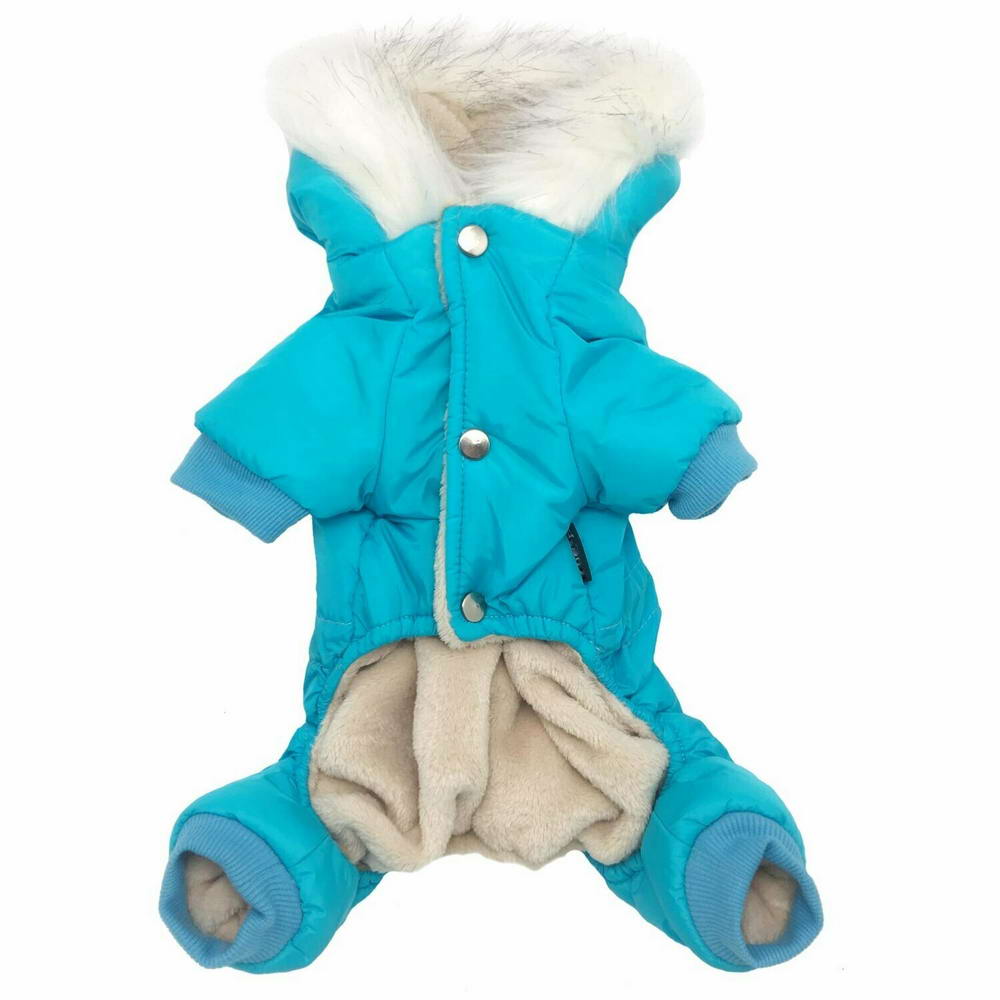 Zimsko oblačilo za psa "Fly Blue" z zapenjanjem na kovice - svetlo modra barva