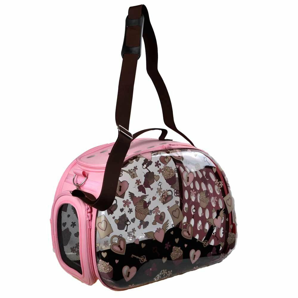 Pink torba za pse - nošenje preko ramena
