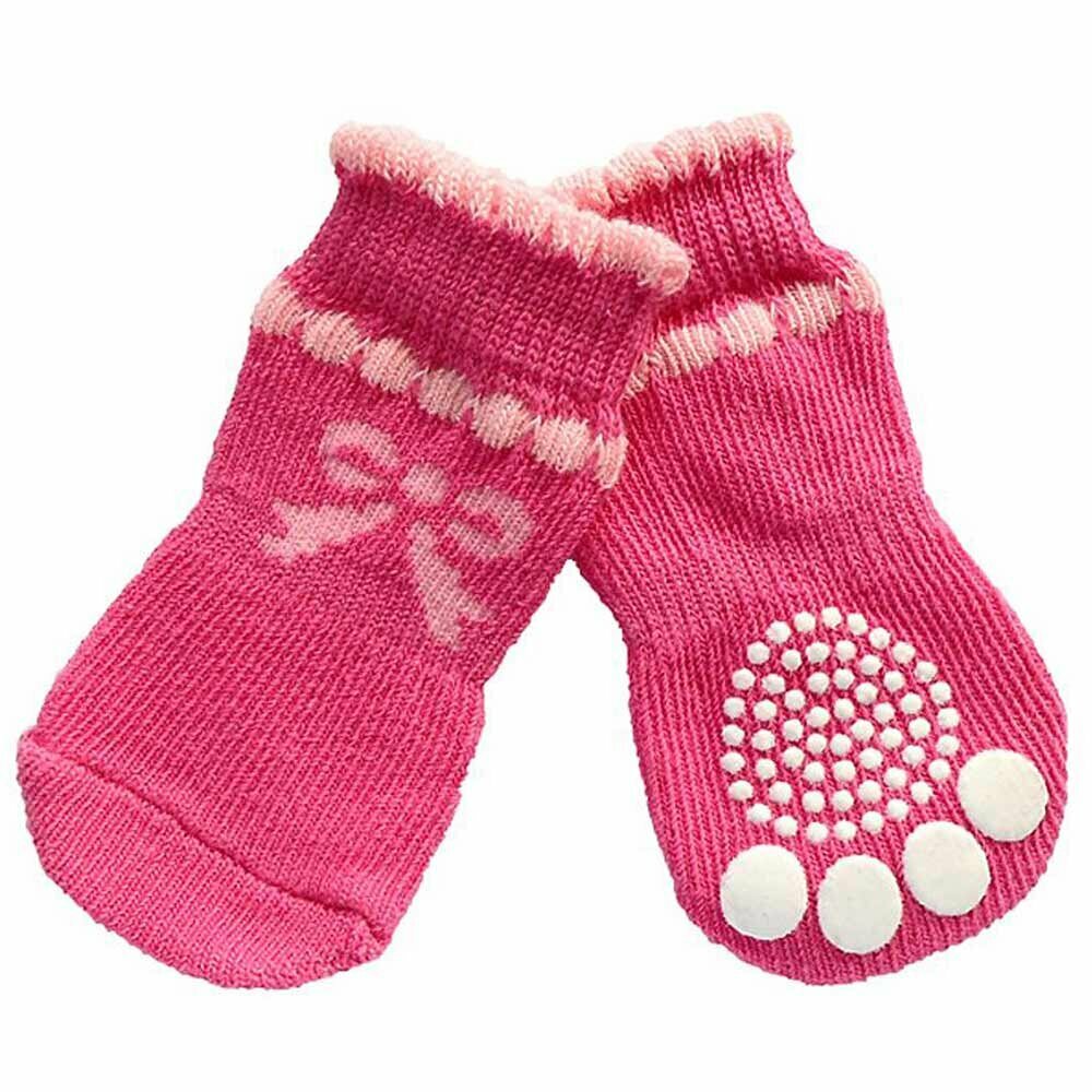 Proti zdrsne nogavice za psa - pink barva