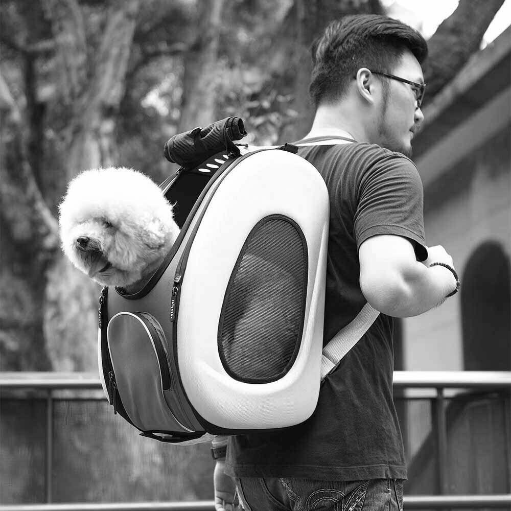 Torba kot nahrbtnik za pse - rjava multifunkcijska torba za pse 4 v 1 