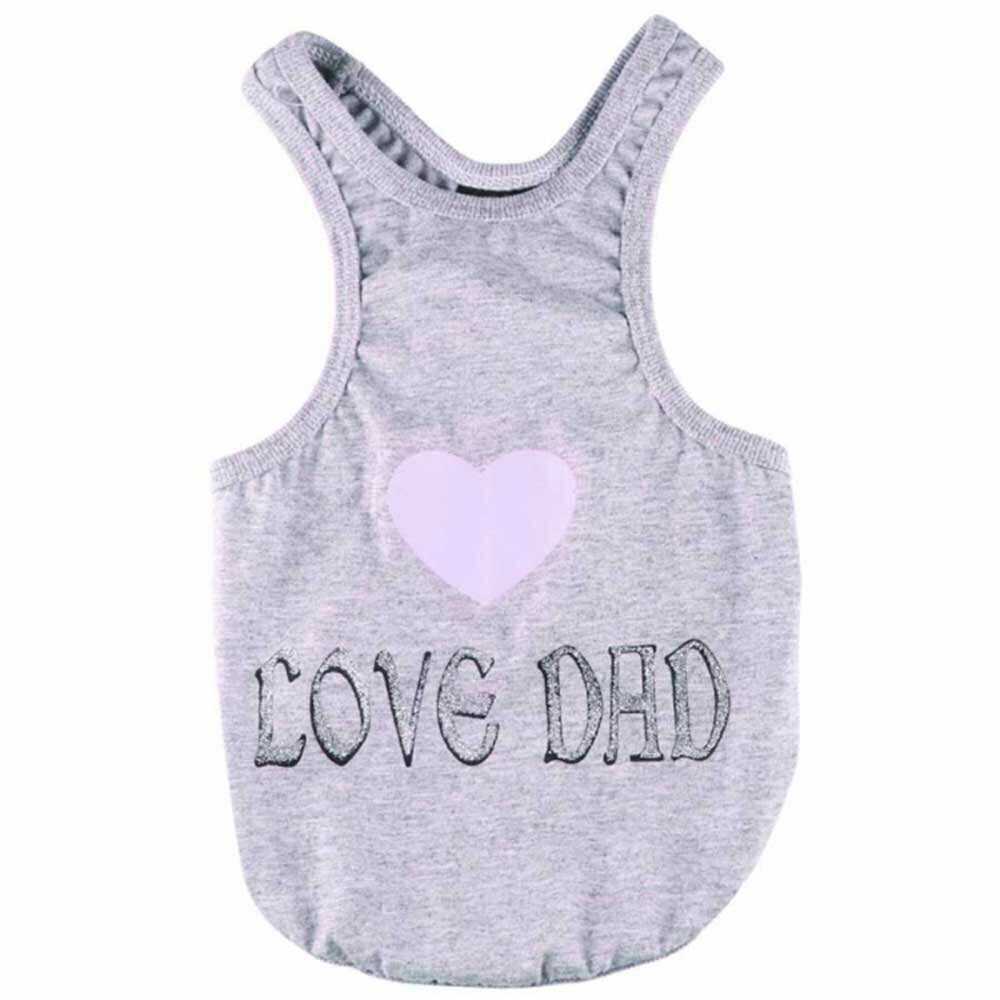Majica brez rokavov "Love Dad" - siva barva