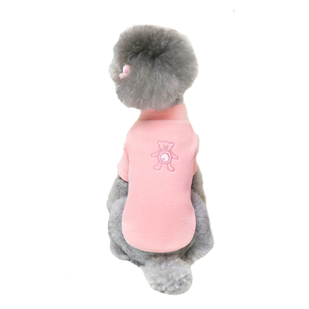 Topli pulover za  pse "Teddy" - rožnata barva, preprosto oblačenje