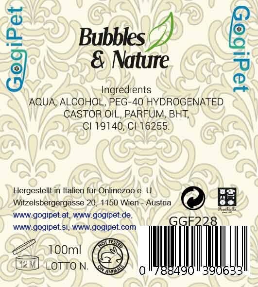 Bubbles & Nature negovalni parfum za pse Ingver - surovinska sestava