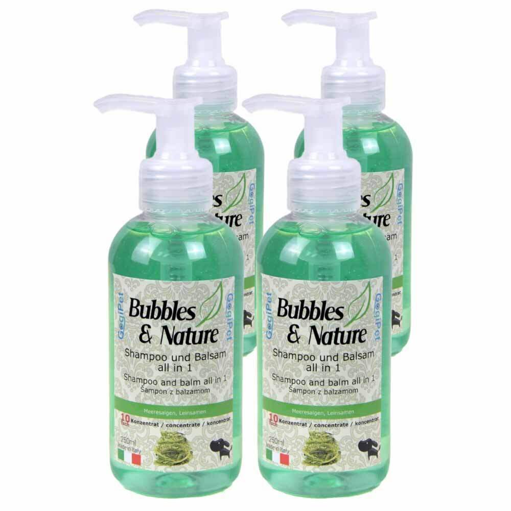 Negovalni šampon z balzamom Bubbles & Nature - 4 x 250 ml