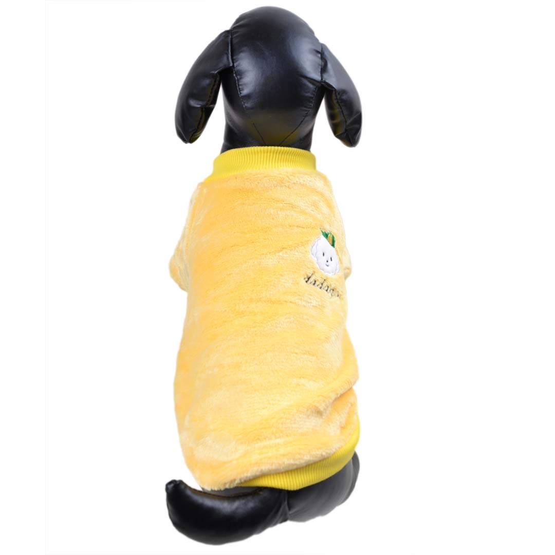 Mehak in kosmaten pulover za psa - rumena barva