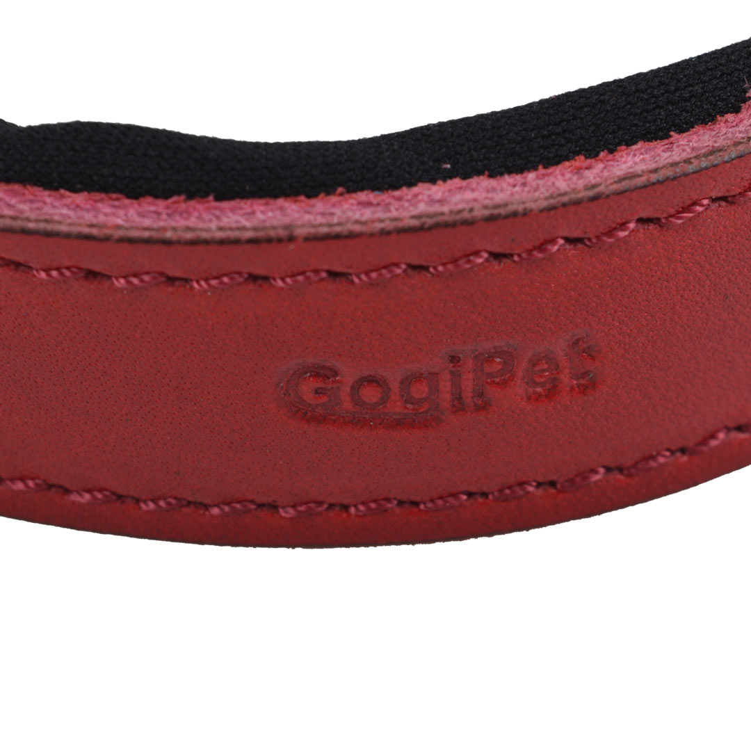 Rdeča polzatezna ovratnica za psa - GogiPet kakovost
