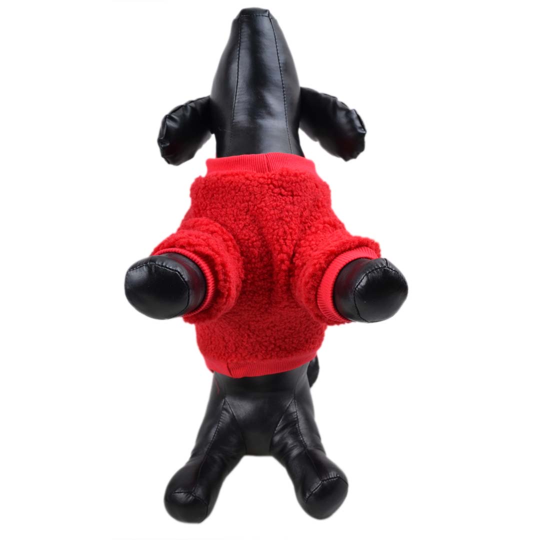 Hitri sistem oblačenja - božično novoletni pulover za pse rdeče barve