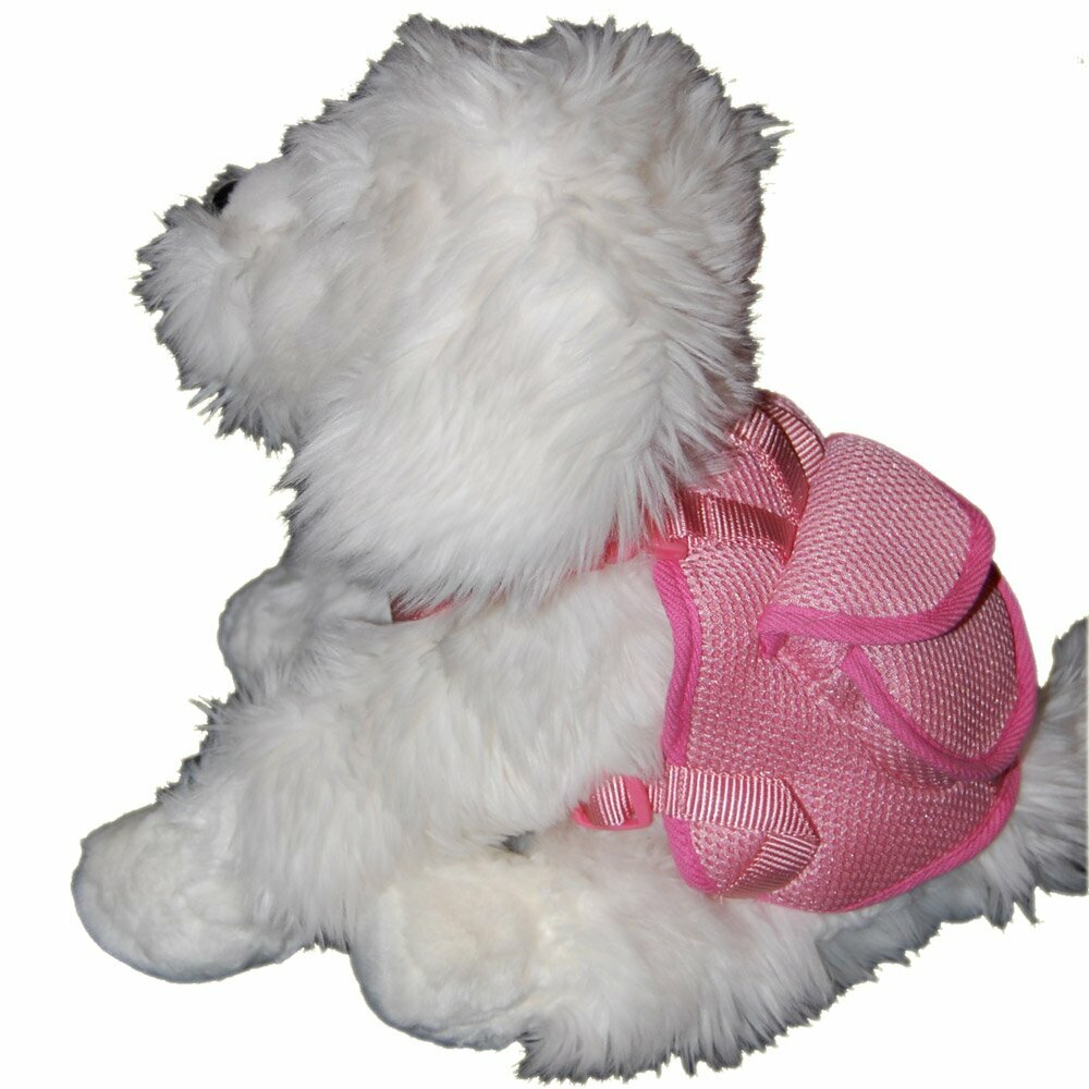GogiPet® roza oprsnica z nahrbtnikom za pse L