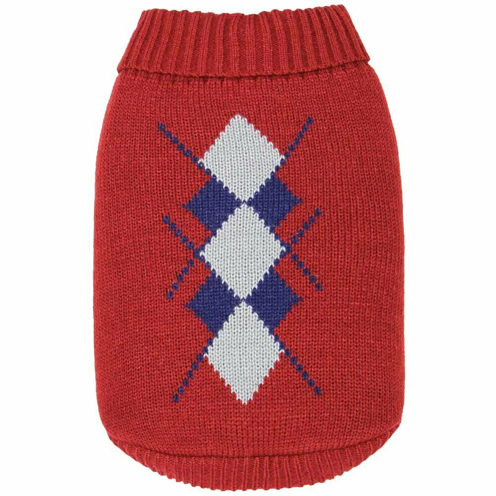 Pleten pulover za psa "Rachel" - bordo rdeča barva
