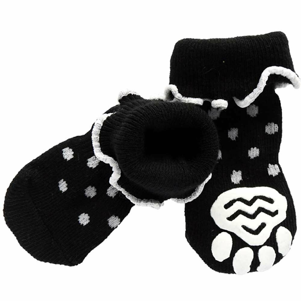 Proti zdrsne nogavice za psa - črno bele
