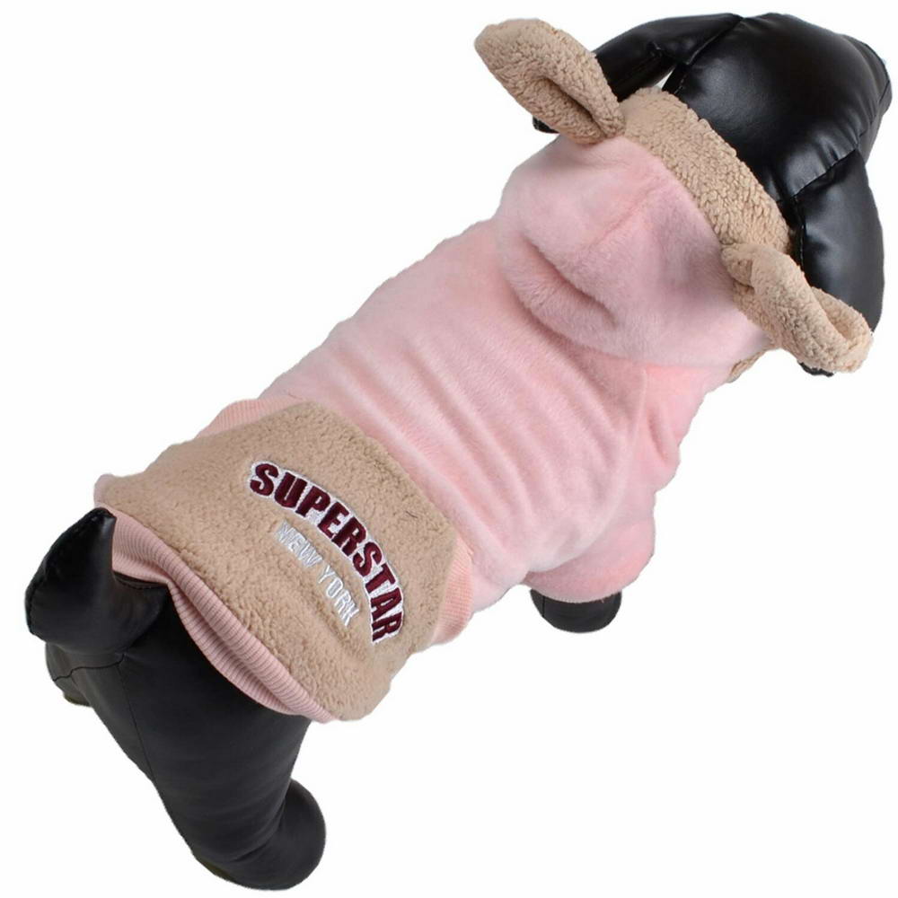 Rožnata zimska jakna za pse "Super Star"