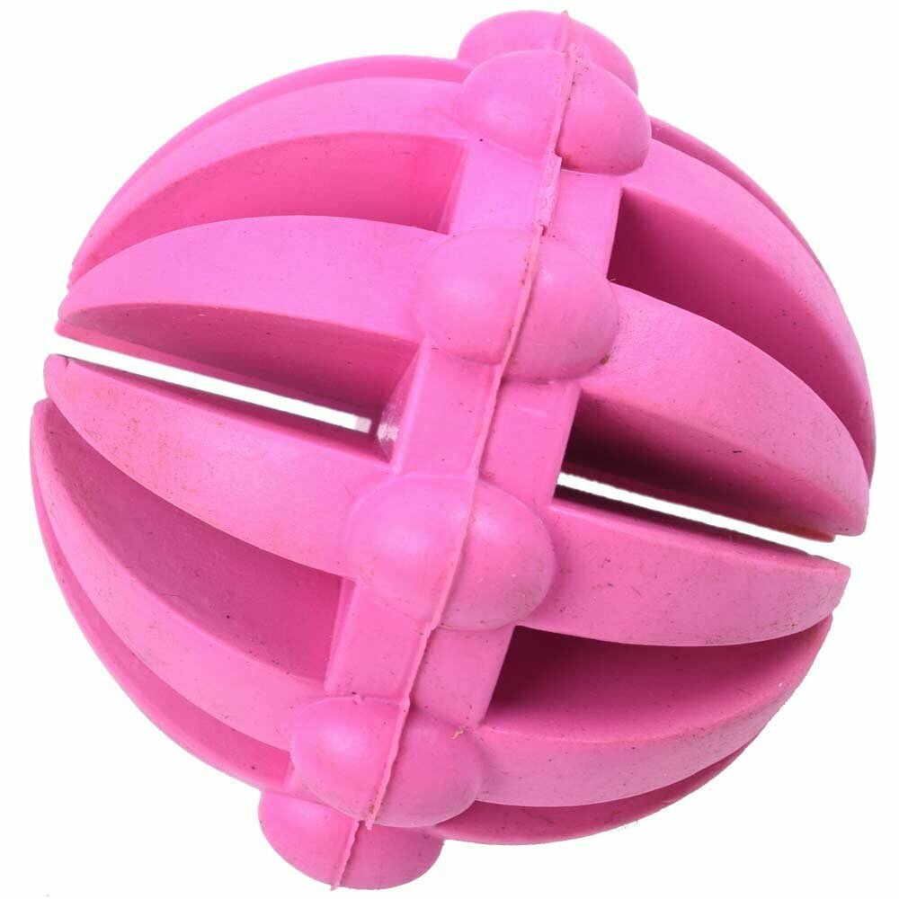 Roza žoga za priboljške - igrača za čiščenje zob je izdelana iz gume