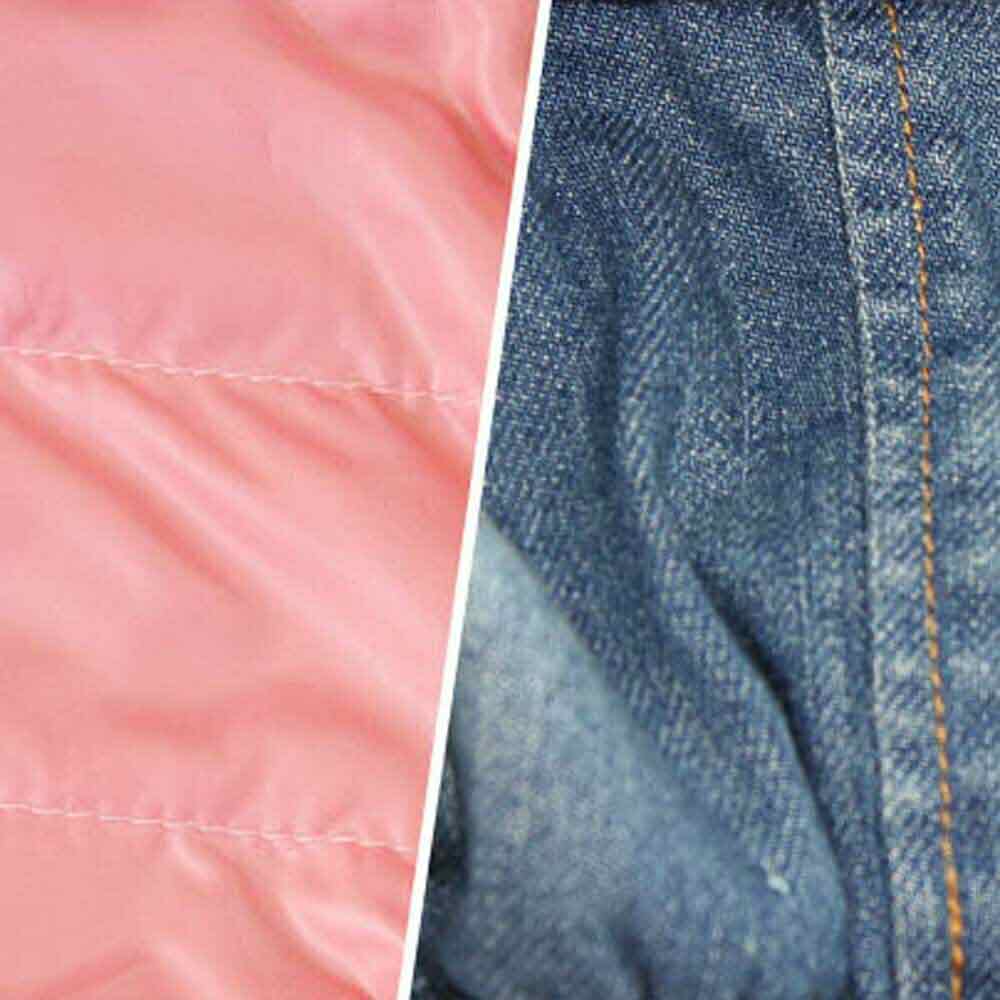 Zimski anorak iz nepremočljivega materiala z jeans hlačami "Classic D" - rožnata barva