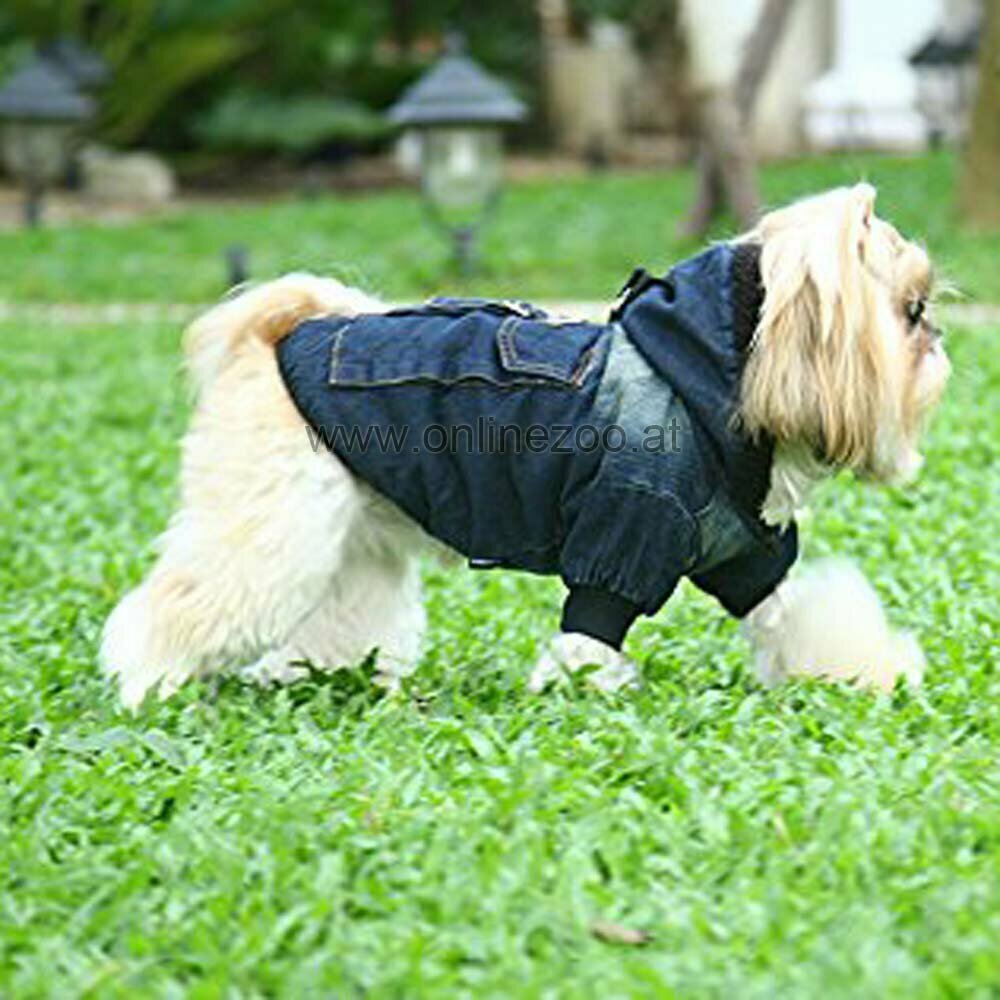 Zimska jeans jakna za pse - črna barva