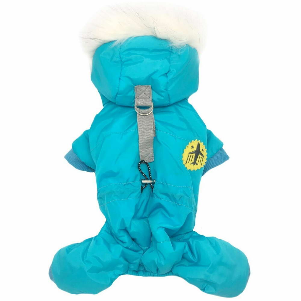 Zimsko oblačilo za psa "Fly Blue" s kapuco - svetlo modra barva