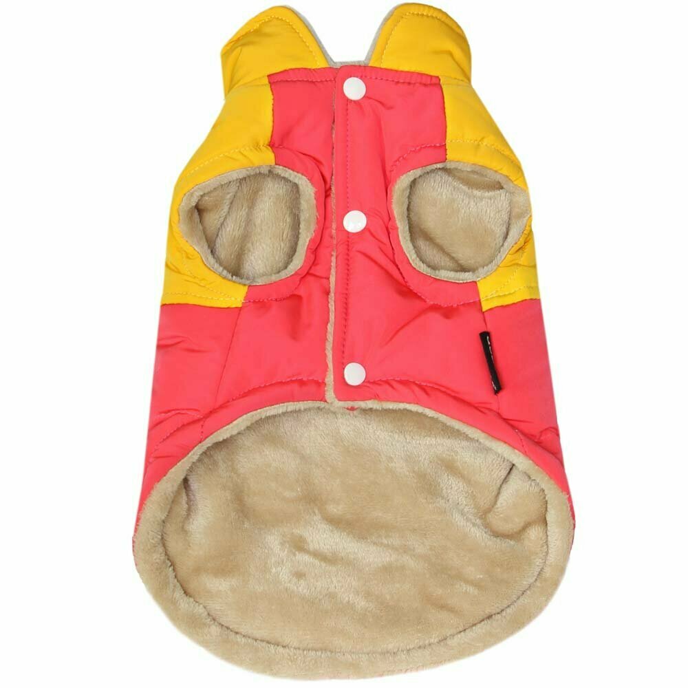 GogiPet Premium jakna za pse - rumena barva, zapenjanje s plastiönimi pritiskači