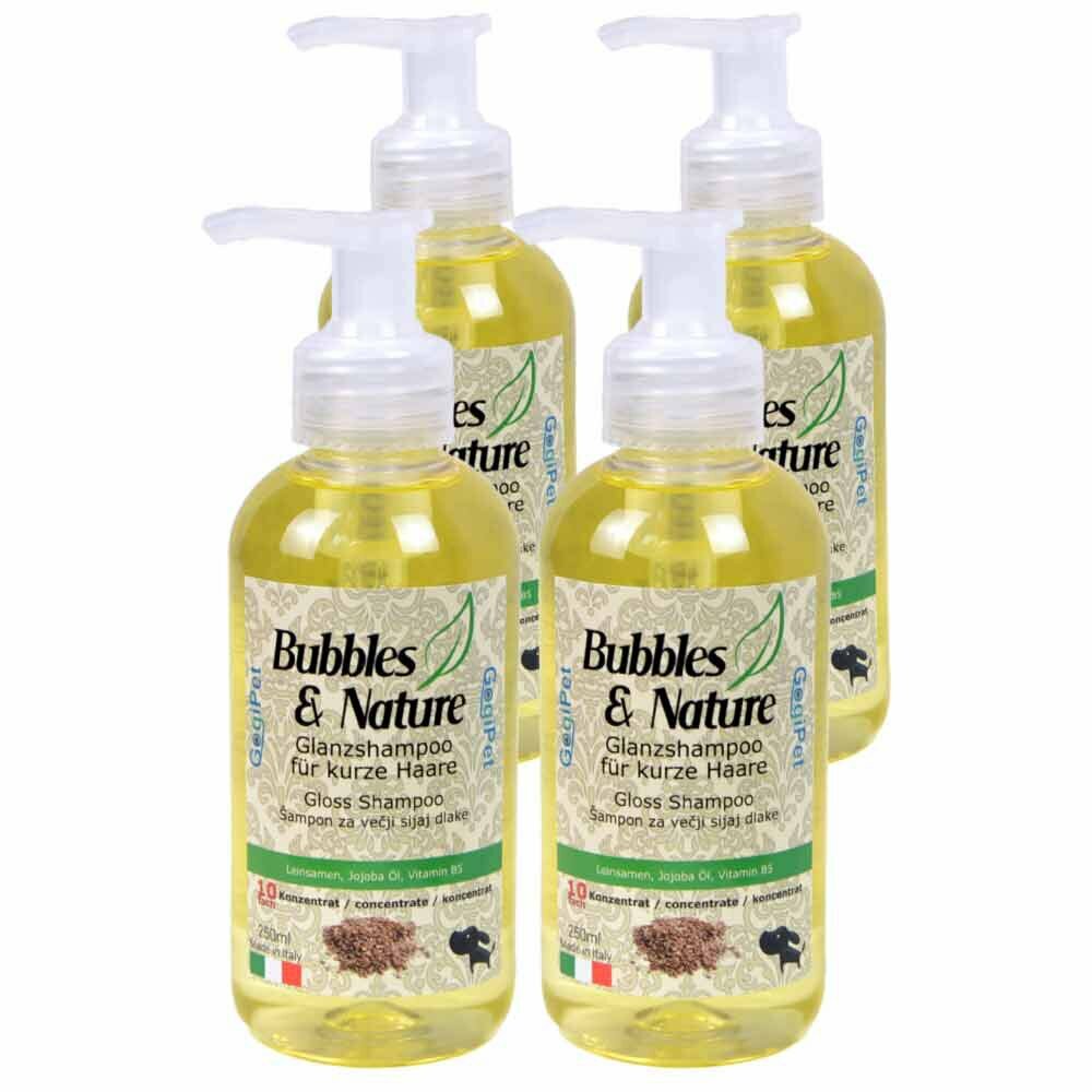 Bubbles & Nature šampon za kratkodlake pse - 4 x 250 ml (koncentrat daje 10 l šampona)