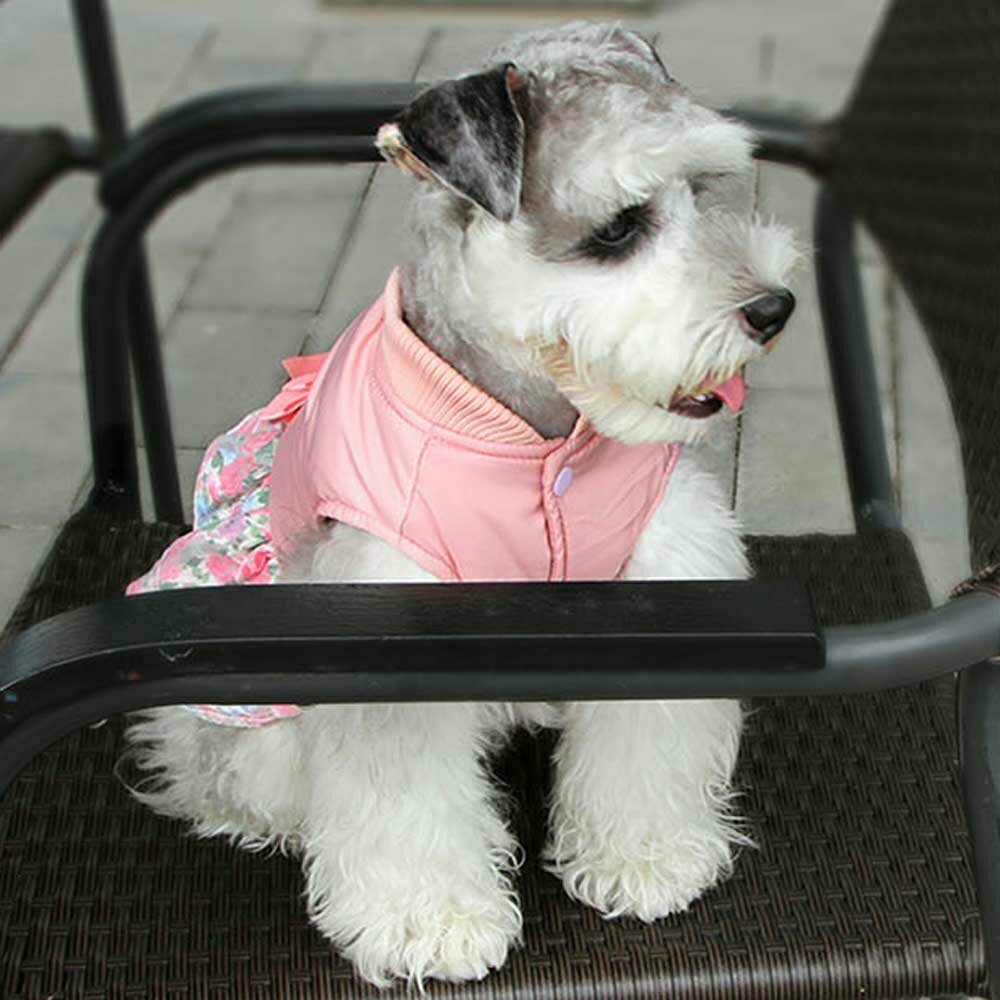 Topla obleka za pse "Lola" - rožnata barva, udobno nošenje