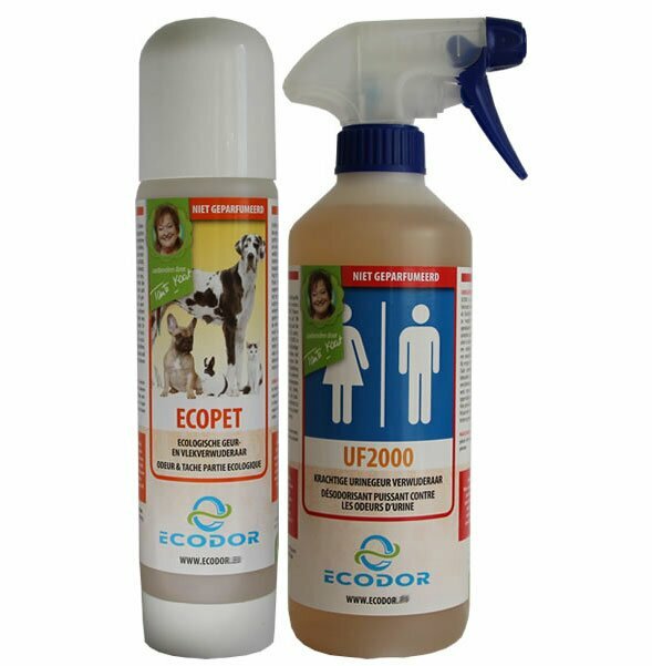 Ecodor UF2000 + EcoPet 300 ml za čiščenjem madežev urina, krvi, znoja in neprijetnih vonjav po živali