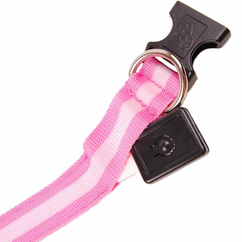 Moderna ovratnica za pse "Slim Line" - rožnata barva, velikost L