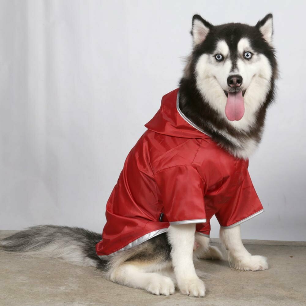 DoggyDolly Rdeča nepremočljiva vetrovka za pse - oblačila za velike pse