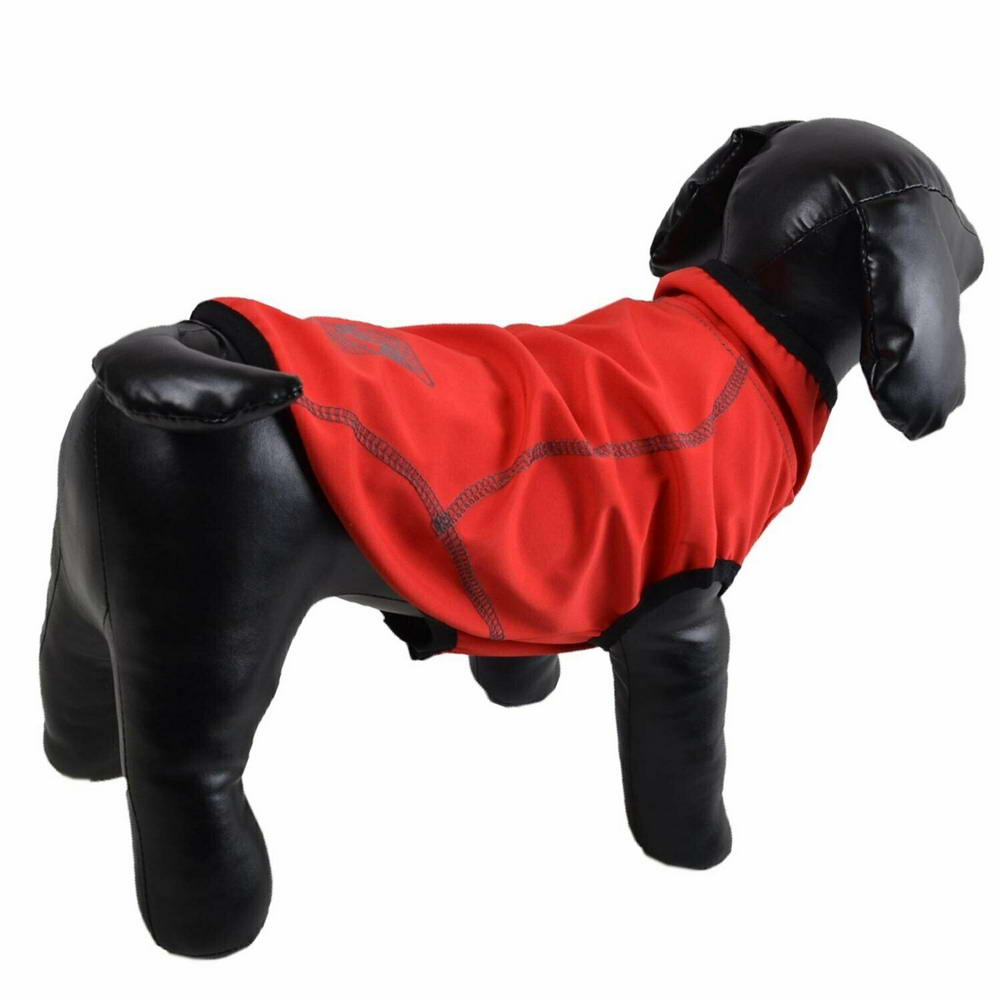 Udoben rdeč dežni plašček za psa - neopren 