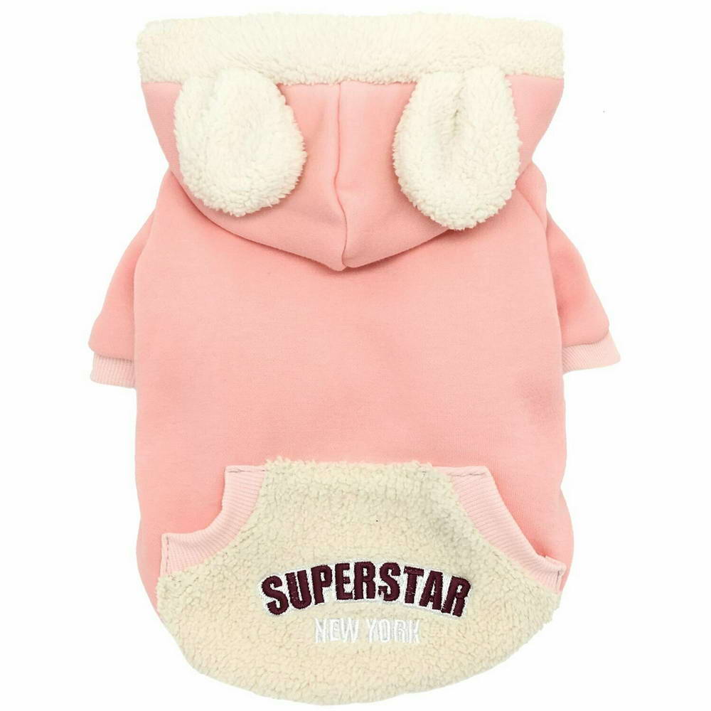 Topla,  rožnata zimska jakna za pse "Super Star"