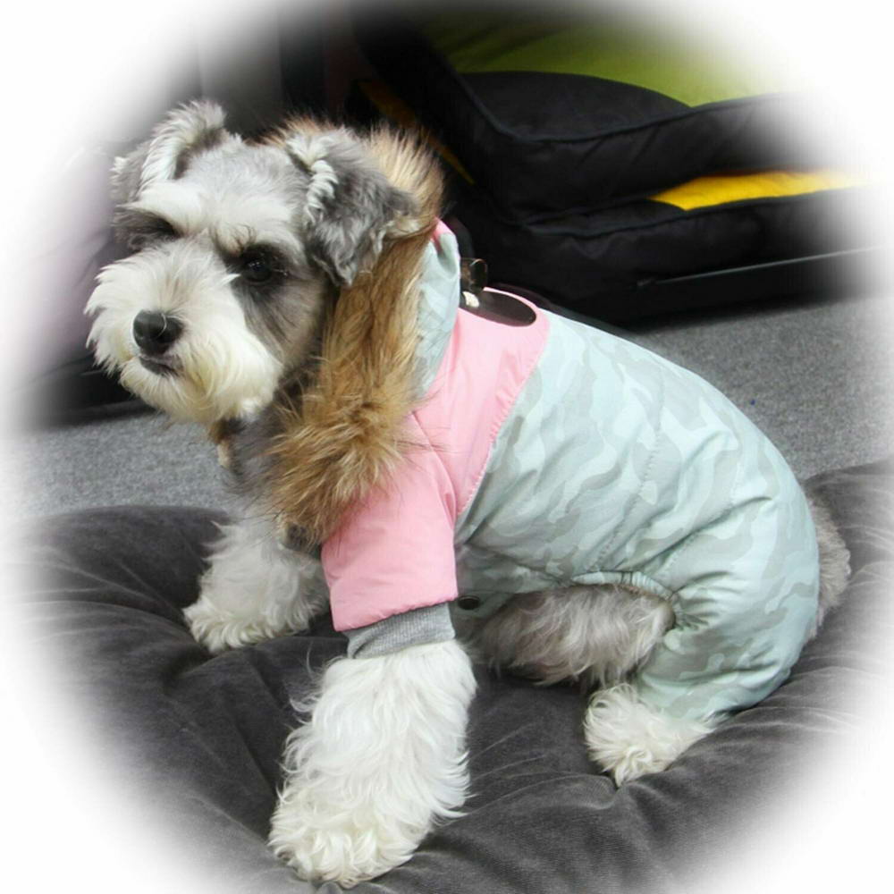 Zimski kombinezon za pse "Julija" - rožnata barva, udobno nošenje