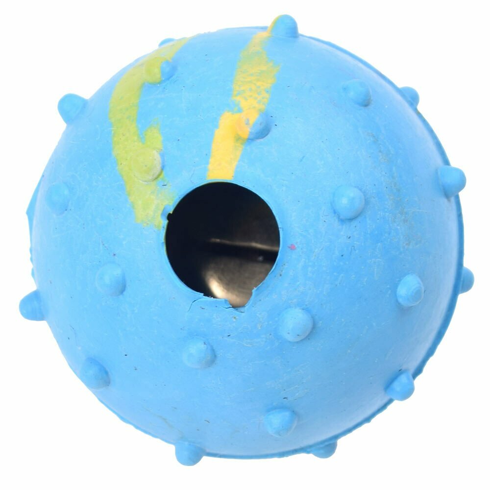Igrača za pse - modra žoga z zvončkom, premer 5 cm Ø 