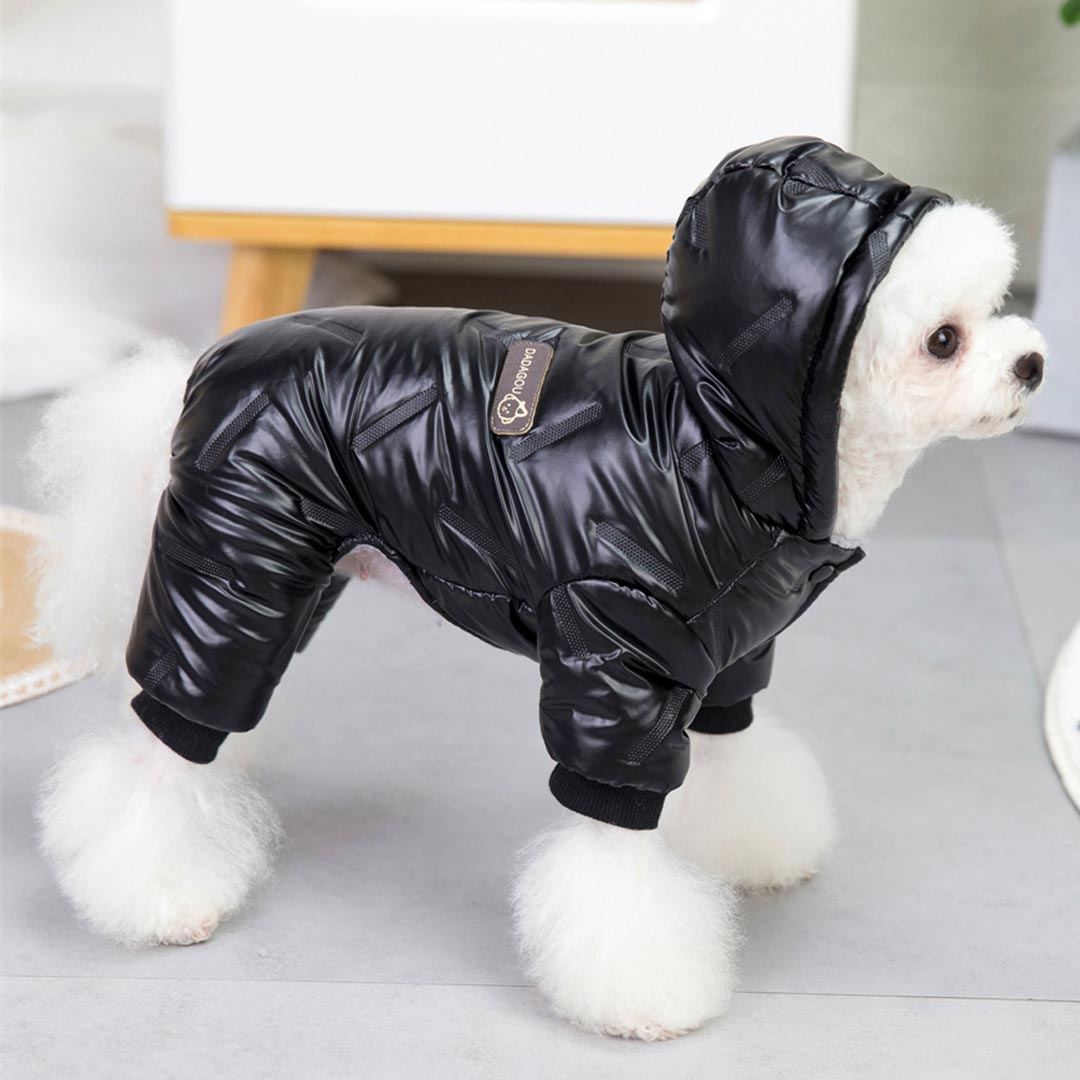 Topli, zimski plašč za pse "Moonwalk" - črna barva