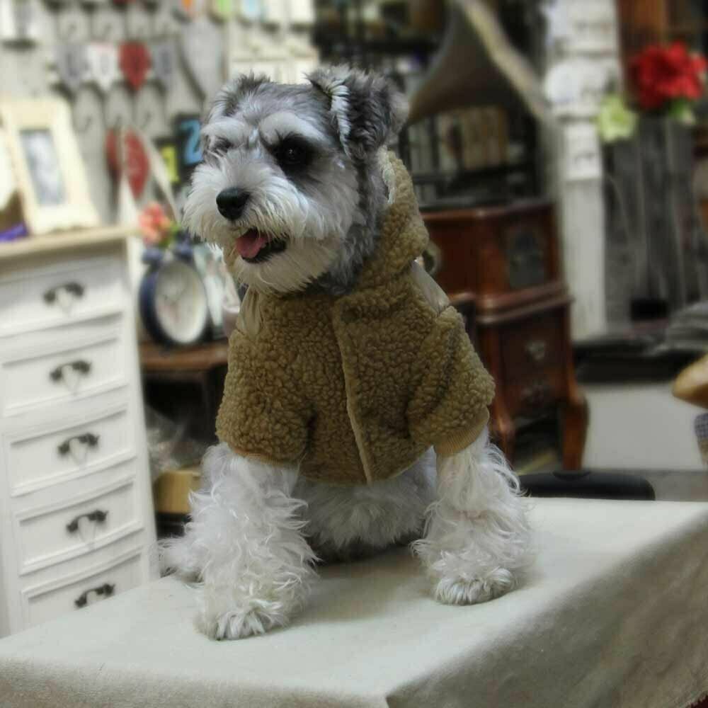Kosmatena, zimska jakna za psa "Dobaz" - rjava barva