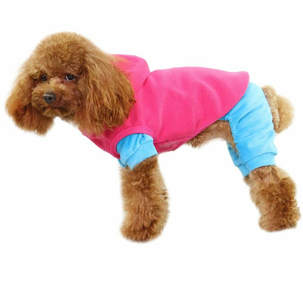 Termo velur pulover za psa - rožnata barva, možnost kombiniranja s kombinezoni