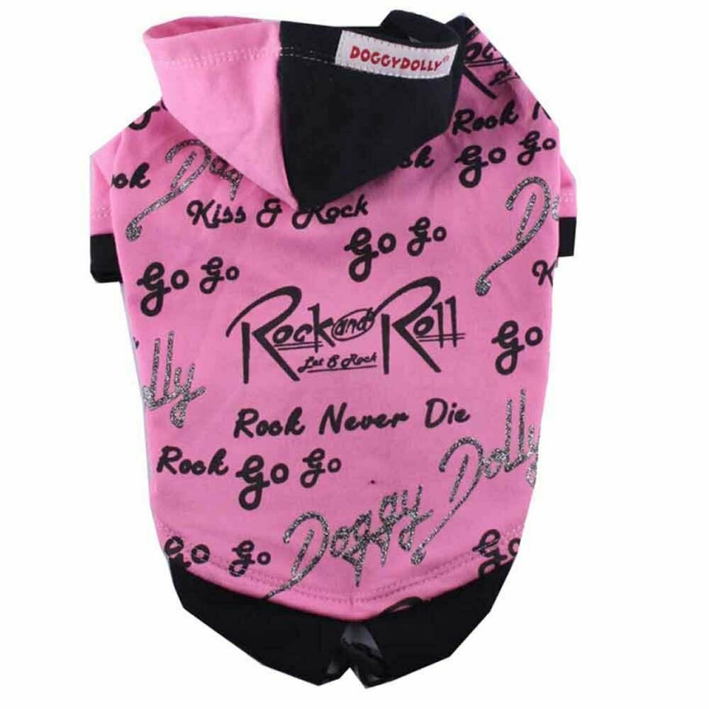 Pulover za pse velike rasti Rock&Roll  - pink DoggyDolly