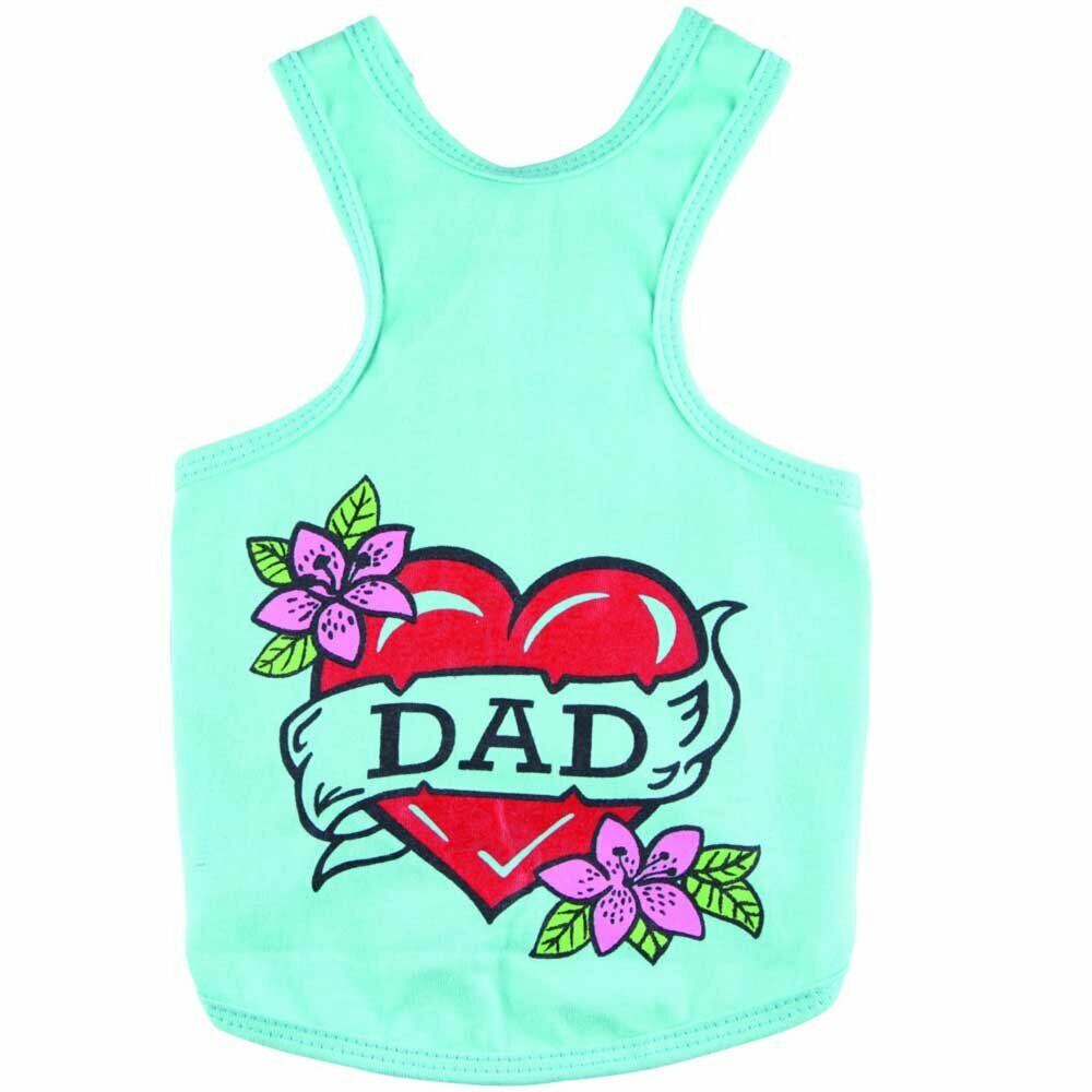 Majica brez rokavov "I love Dad" - zelena barva