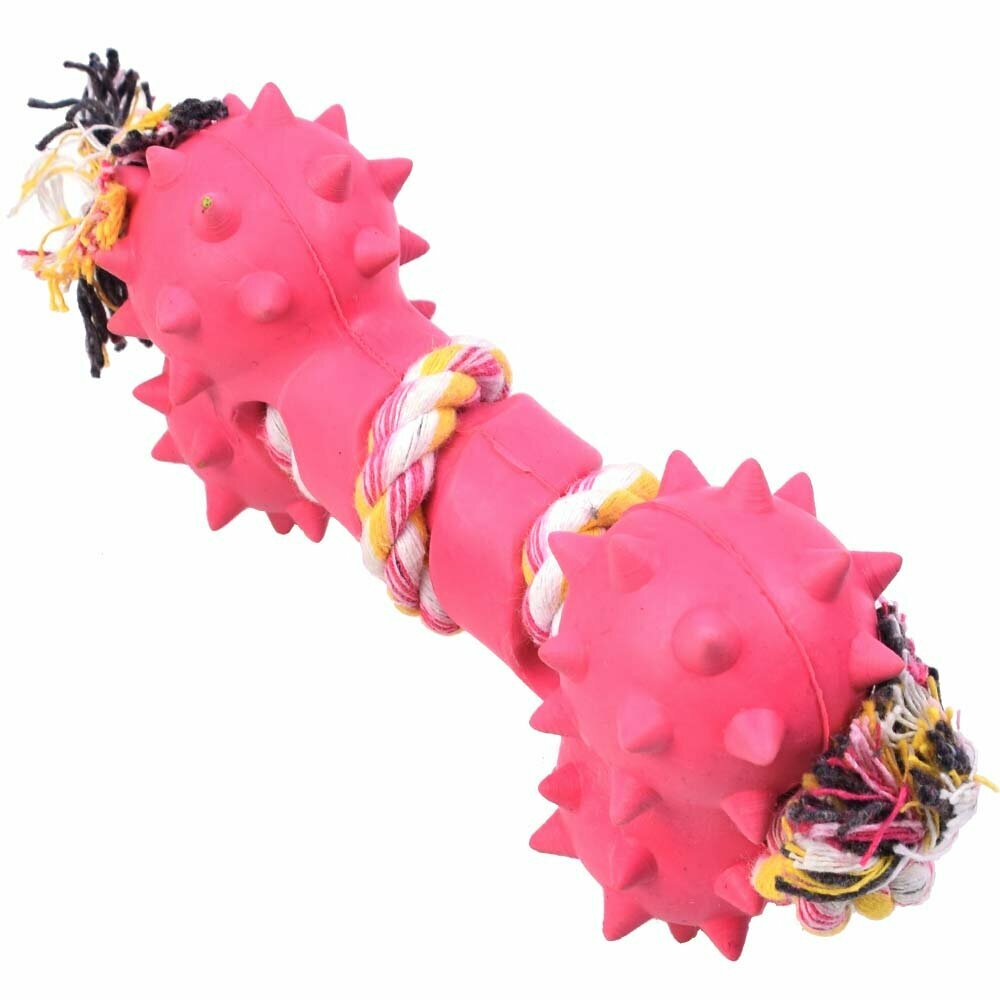 GogiPet kolekcija igrač za pse - igrače za čiščenje in jačanje zob - roza kost, 12 cm