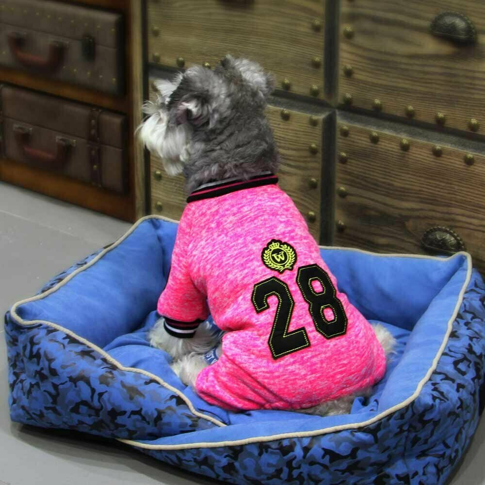 GogiPet športni komplet za psa "28" - pink barva, prožne obrobe na rokavih in hlačnicah