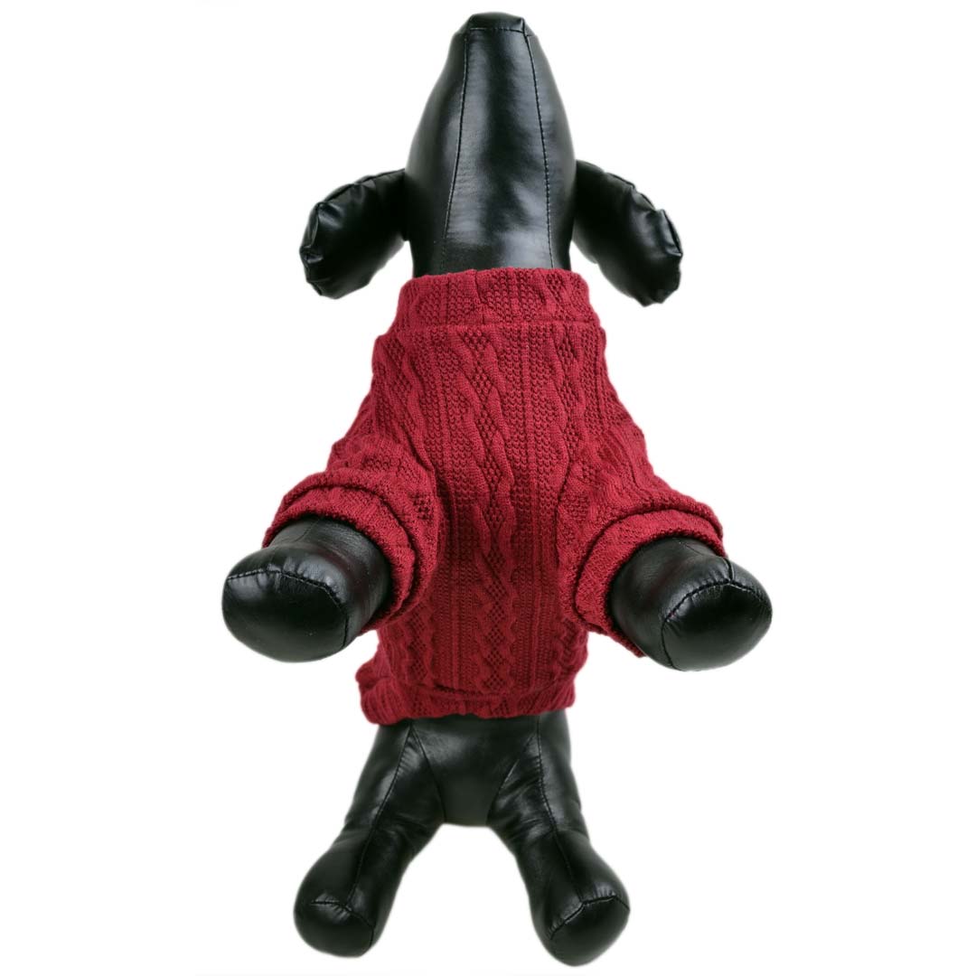 Pleten pulover za pse - rdeča barva