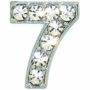 Številka 7 s kristali za ovratnice je narejena iz osmih kristalov - 14 mm