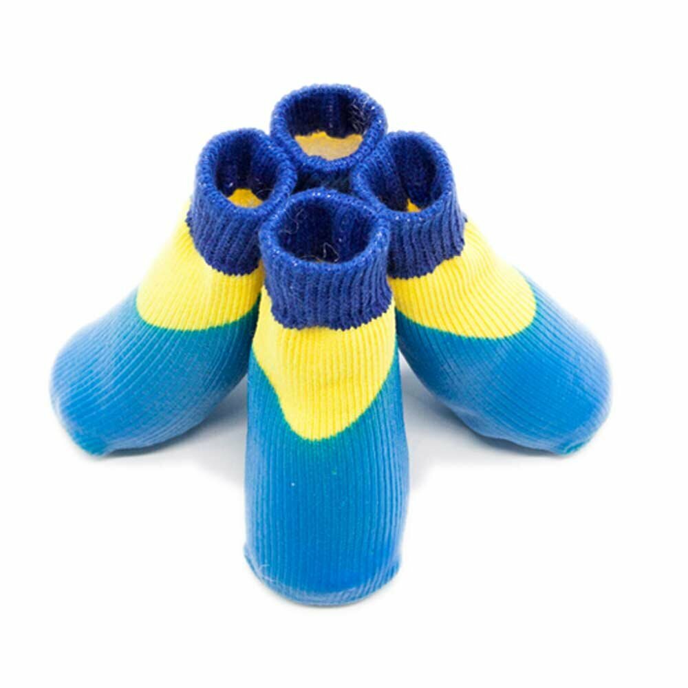 Udobni čevlji za pse - moderni design - rumeno modra kombinacija barv