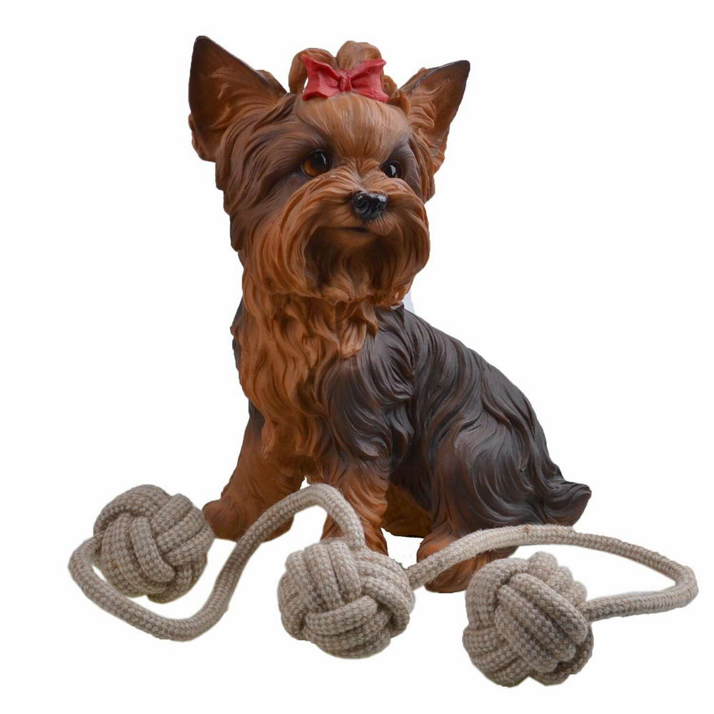 GogiPet® žoge z vrvjo - igrače za pse iz naravnih materialov, bombaža  in jute