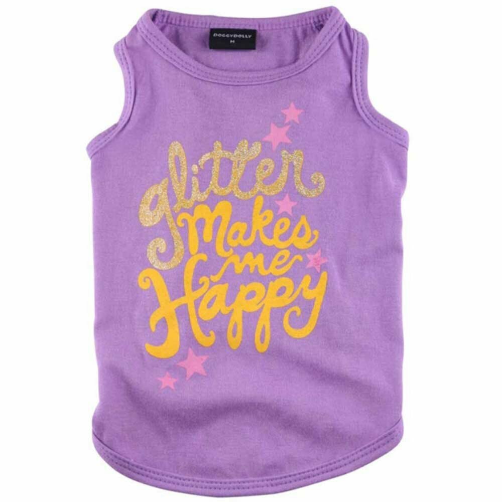 Majica brez rokavov "Happy Glitter" - vijolična barva