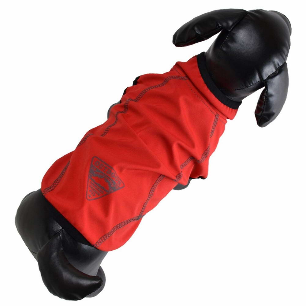 Udoben rdeč dežni plašček za psa - neopren 