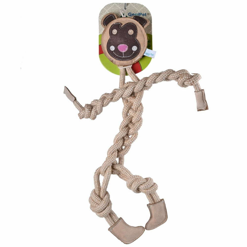 GogiPet® velika igrača za pse iz naravnih materialov "Opica"