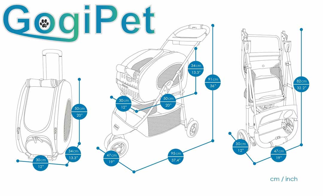Mere za GogiPet multifunkcijski voziček za pse