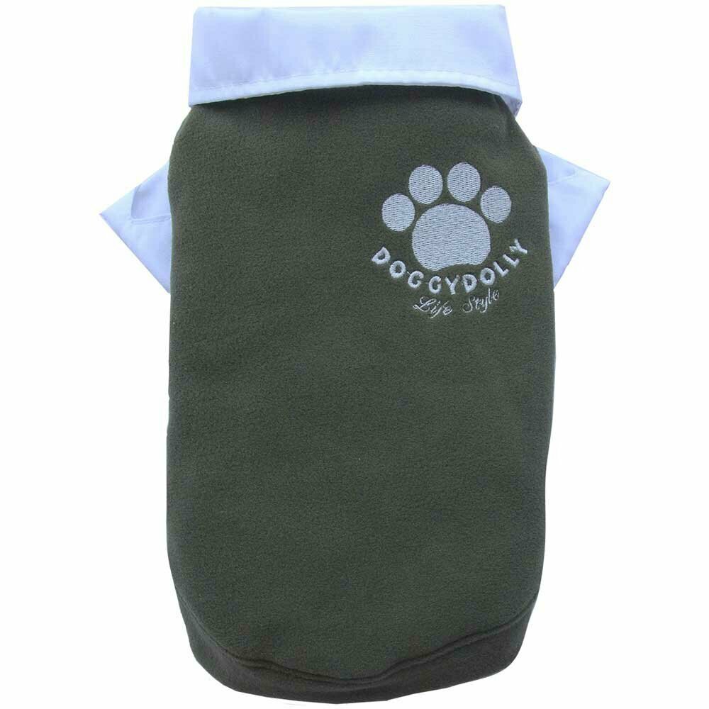 Pulover za psa z ovratnikom - zelena barva