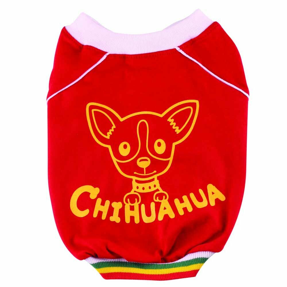 Poletna majica za pse "Chihuahua" - rdeča barva