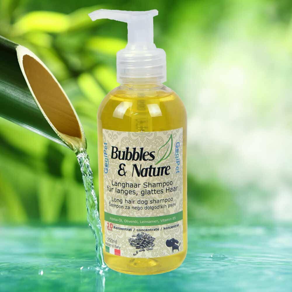 Naravni šampon za dolgodlake pse Bubbles & Nature z jojoba oljem