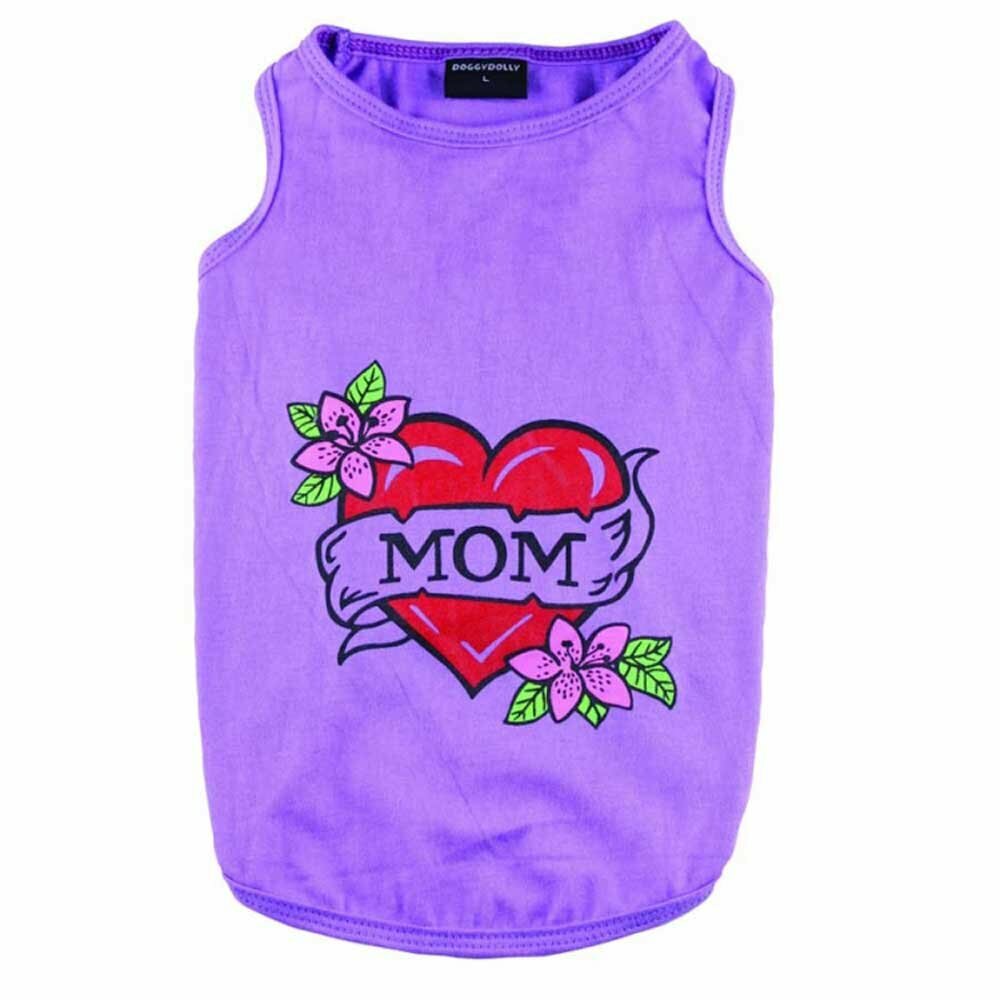 Majica brez rokavov "I love Mom" - lila barva