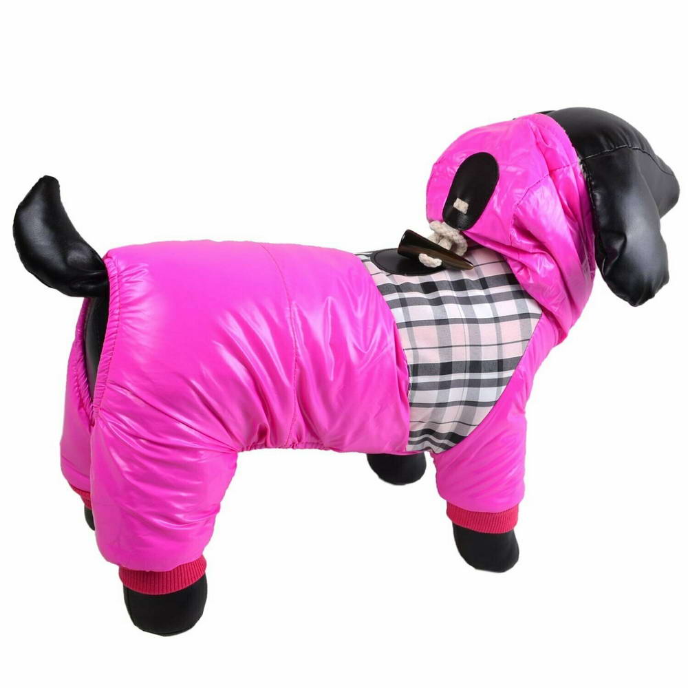 GogiPet zimski kombinezon za pse "Burberry Pink" - rožnata barva