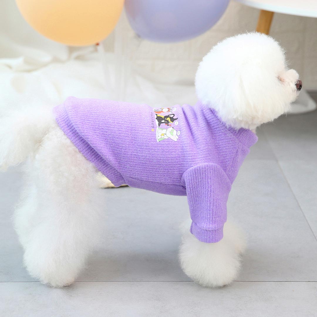 Pulover za pse "Super Star" - lila barva